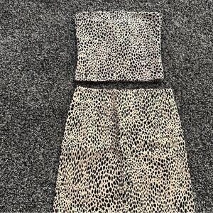 Brandy Melville Leopard Print Skirt Set